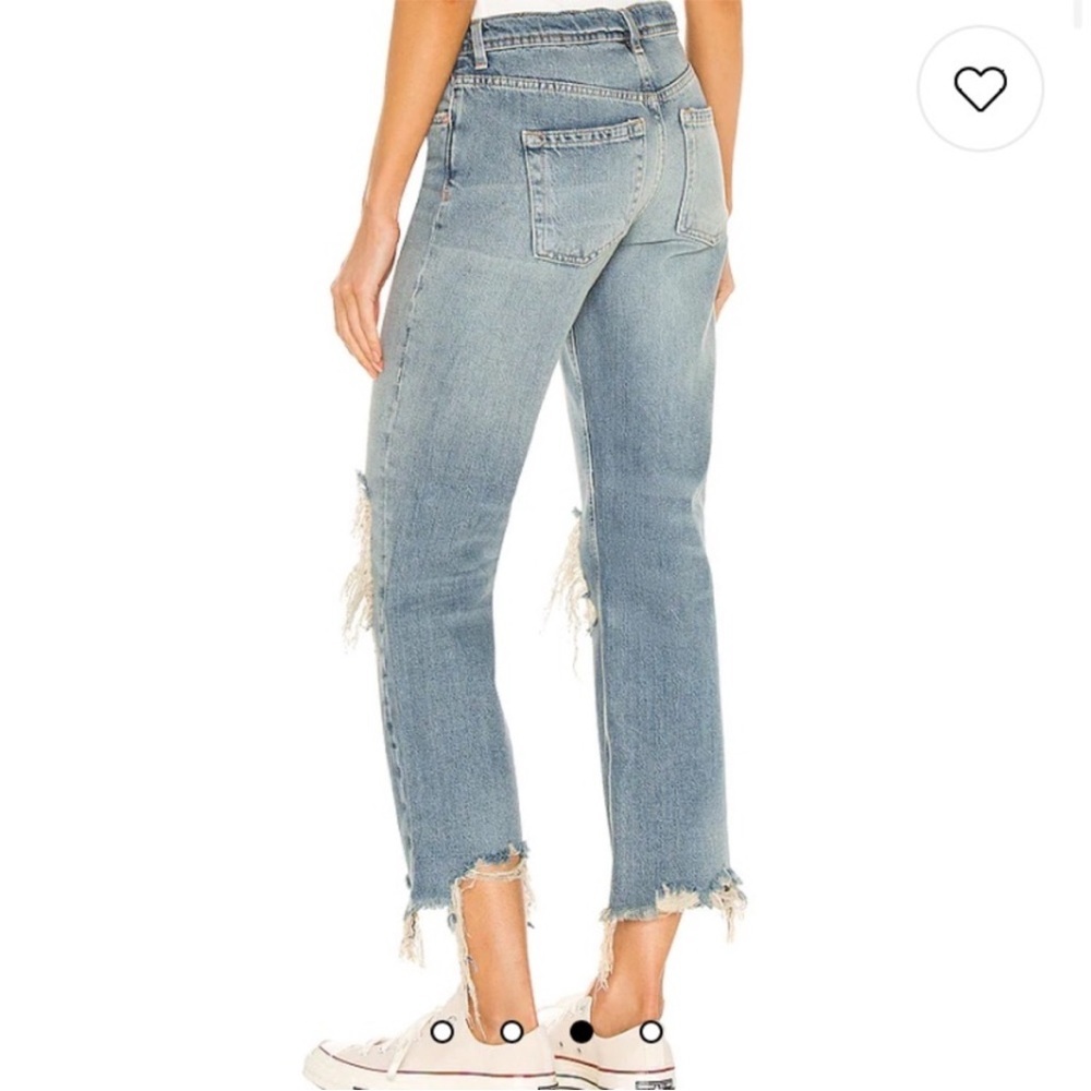 Free People Maggie Mid Rise Straight Leg Jean in Aged to Perfection Size 30 - Picture 3 of 5